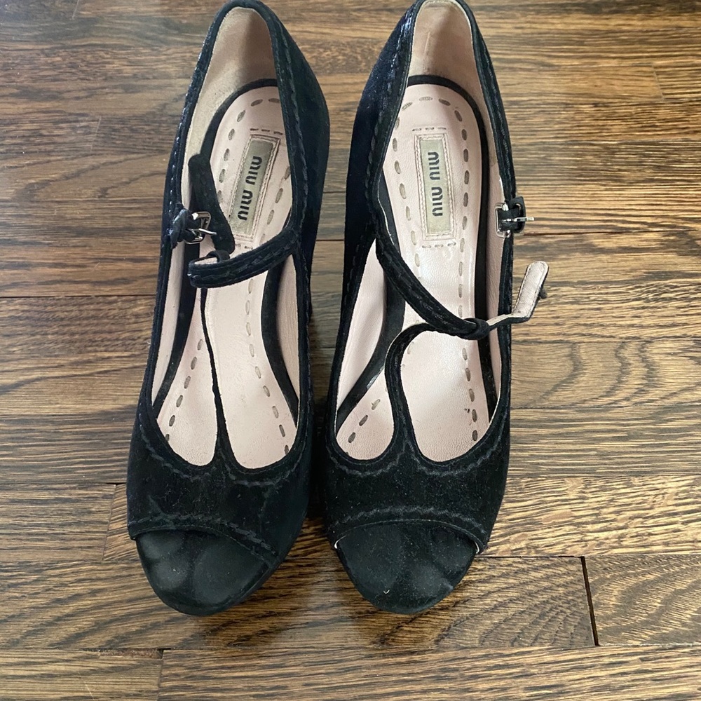 Miu Miu suede wedge